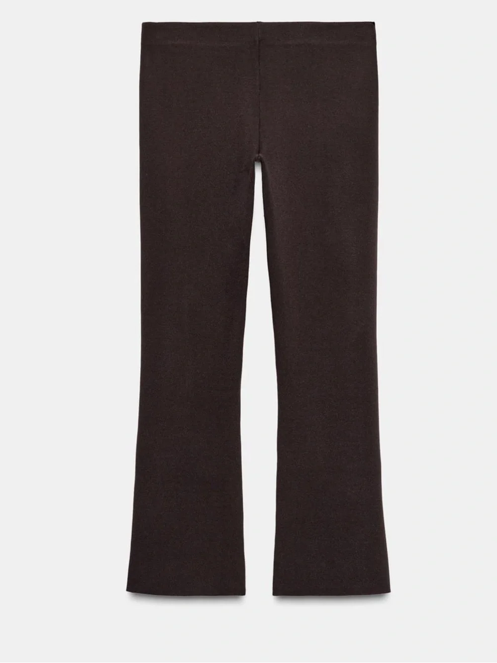 Zara NWT thick stretchy elastic waist  Brown Cropped Straight flare hem pants